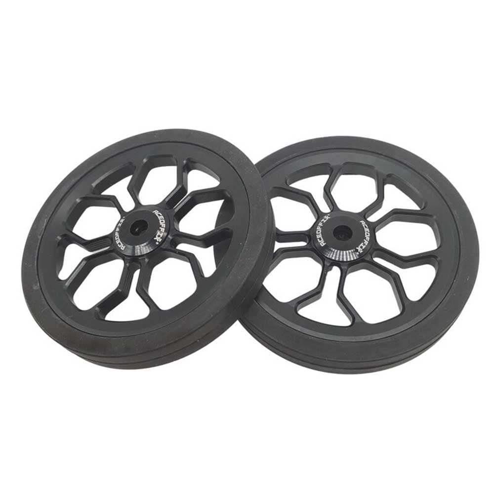 Large Easy Wheels for Brompton Folding Bike,easywheel diameter 80 mm (black)