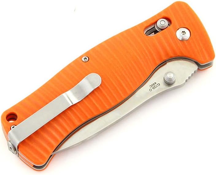 Ganzo G720-GR Tactical Folding Knife Window Breaker 440C Blade Army Green G10 Handle w/Paper Box & Draw String Bag G720