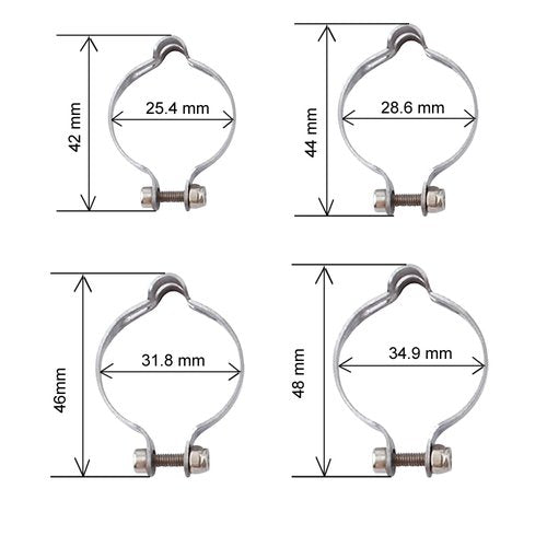 Pirhosigma Metal Ring Firmly to Frame Bike Cable Guide 4 Sets of Each 25.4/28.6/31.8/34.9mm Brake Cable Shift Cable Derailleur Cable Base Guide Clip Fitting Line Tube Housing Durable (Total 16 Sets)