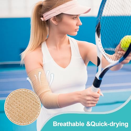 6 Pack,2inches¡¿ 5 Yards Self Adhesive Bandage Wraps for Sports, Cohesive Bandages,Atheletic Tape for Wrist, Ankle, Hand, Leg,Skin Color,Vet Wrap