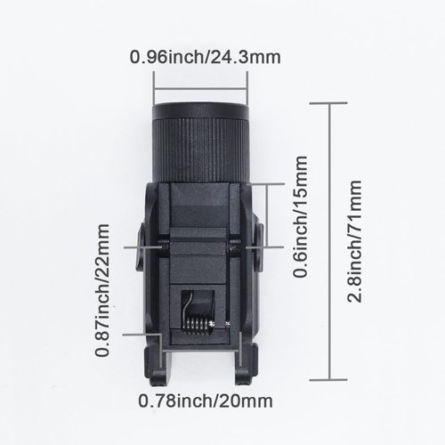 LEGEED Tactical Flashlight, 1200 Lumen Rechargeable Pistol Light, Compatiable for Picatinny Rail, Black
