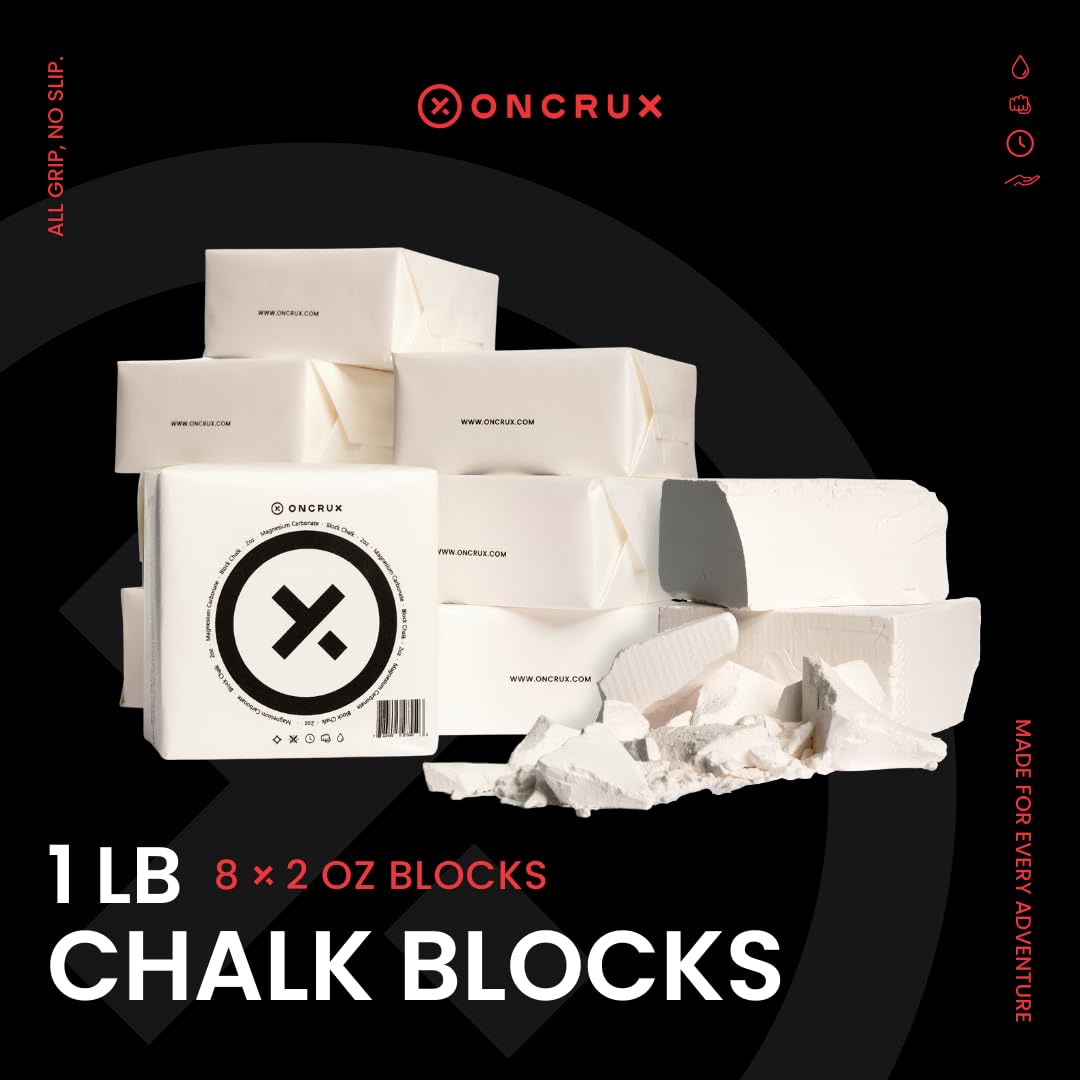 ONCRUX Gym Chalk Blocks - Weight Lifting Chalk Block - Workout Chalk for Weightlifting - Hand Chalk for Gymnastics Rock Climbing Chalk 8x2oz Blocks|1LB