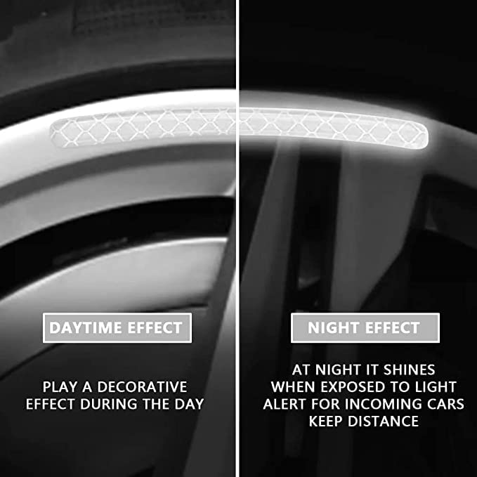 Mr Spartan Reflective Wheel Rim Waning Sagefty Sticker Decal for Car, Bike, Mptorcycle & Cycle (Set of 20 | Colour: White Tone)-16