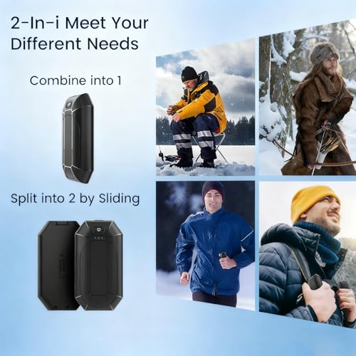 Hand Warmers Rechargeable 2-Pack,Portable Pocket Heater,3 Heat Levels (95?131¡ÆF),Hunting, Golf, Camping Essentials,Stocking Stuffers