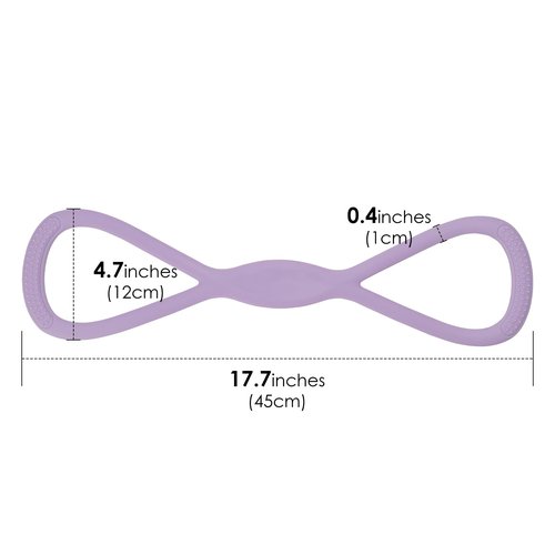 Adorila 2 Pack Figure 8 Resistance Bands with Handles, Silicone Exercise Bands for Women, Elastic Rope Stretch Fitness Band for Arm, Back, Chest, Shoulder, Legs (15LB Pink, 25LB Purple)