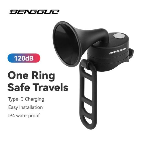 Bike Horn,120dB Bicycle Bells IPX4 Waterproof Bike Bell Operated Electric Horn for Mountain/Road Bike/Scooters Adult and Kids