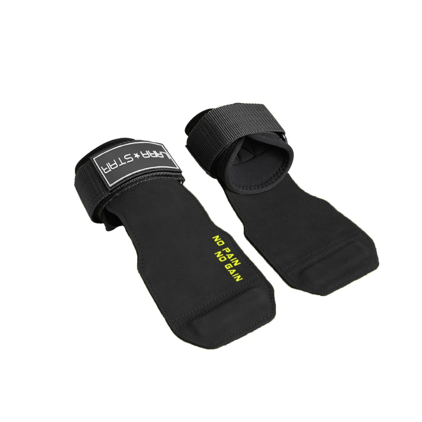 LARA STAR Weight Lifting Wrist Hooks Straps for Maximum Grip Support - Deadlift Gloves Grip Pads Alternative in Fitness Gym Power Training Pull Up Deadlifting & Shrugs