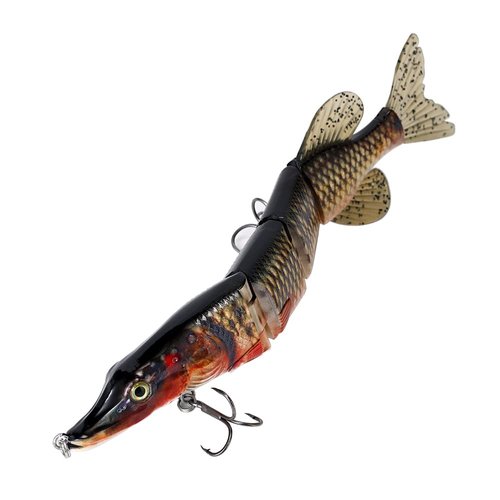 10in Large Topwater Multi Jointed Fishing Lures Bait,4 Segment Big Giant Floating Fishing Bass Lures,Crankbaits Swimbaits with Treble Hook (10IN4J-01)