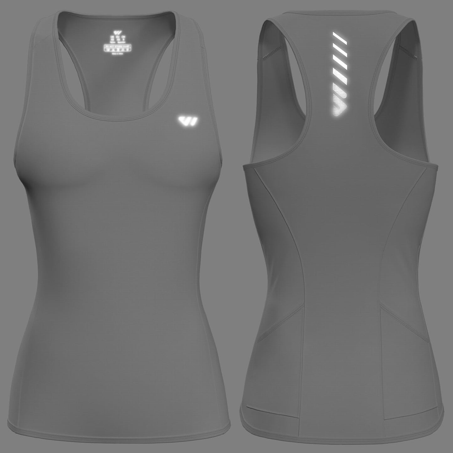 Wulibike Sleeveless Cycling Jersey Women Running Shirts Women Quick Dry Athletic Tank Top With Pockets Beige L