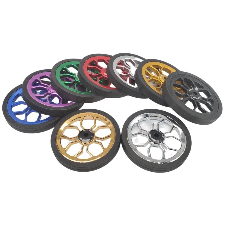Large Easy Wheels for Brompton Folding Bike,easywheel diameter 80 mm (black)