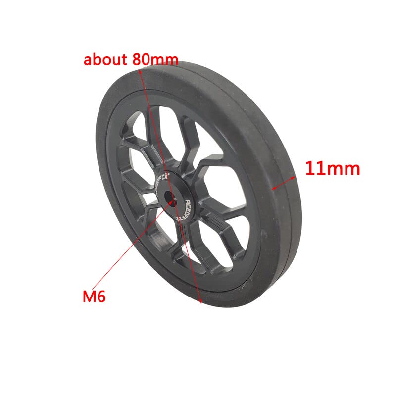 Large Easy Wheels for Brompton Folding Bike,easywheel diameter 80 mm (black)