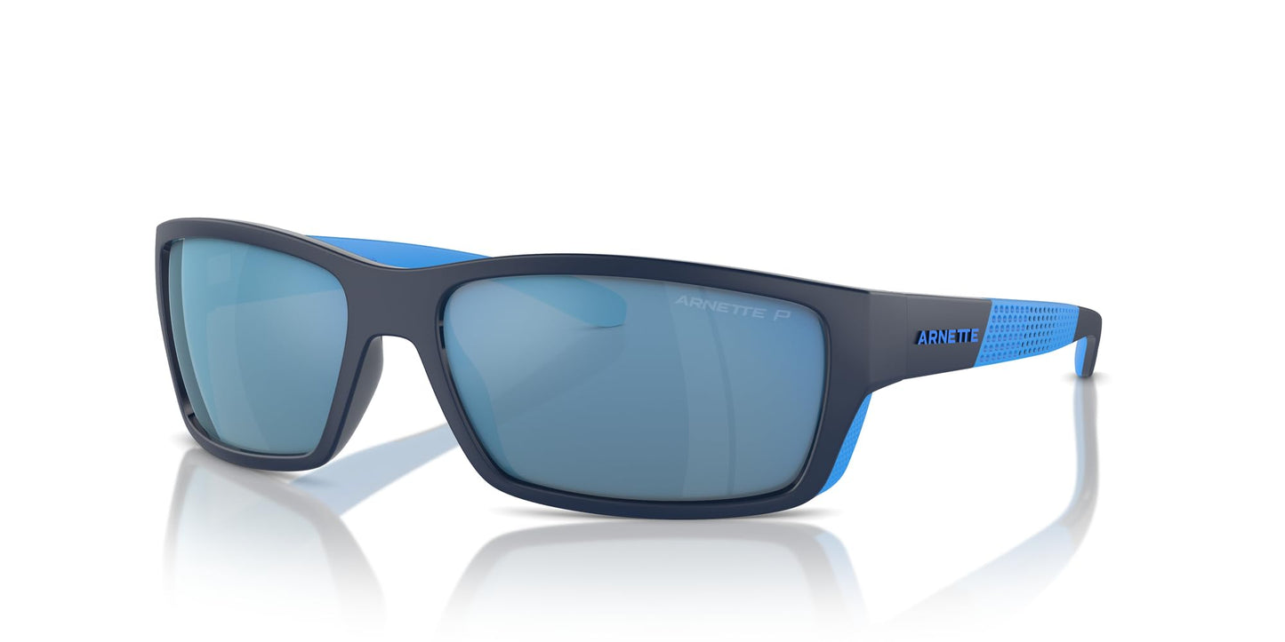 ARNETTE Man Sunglasses Dark Blue/lt Blue Matte/Shiny Frame, Dark Grey Mirror Water Polar Lenses, 61MM
