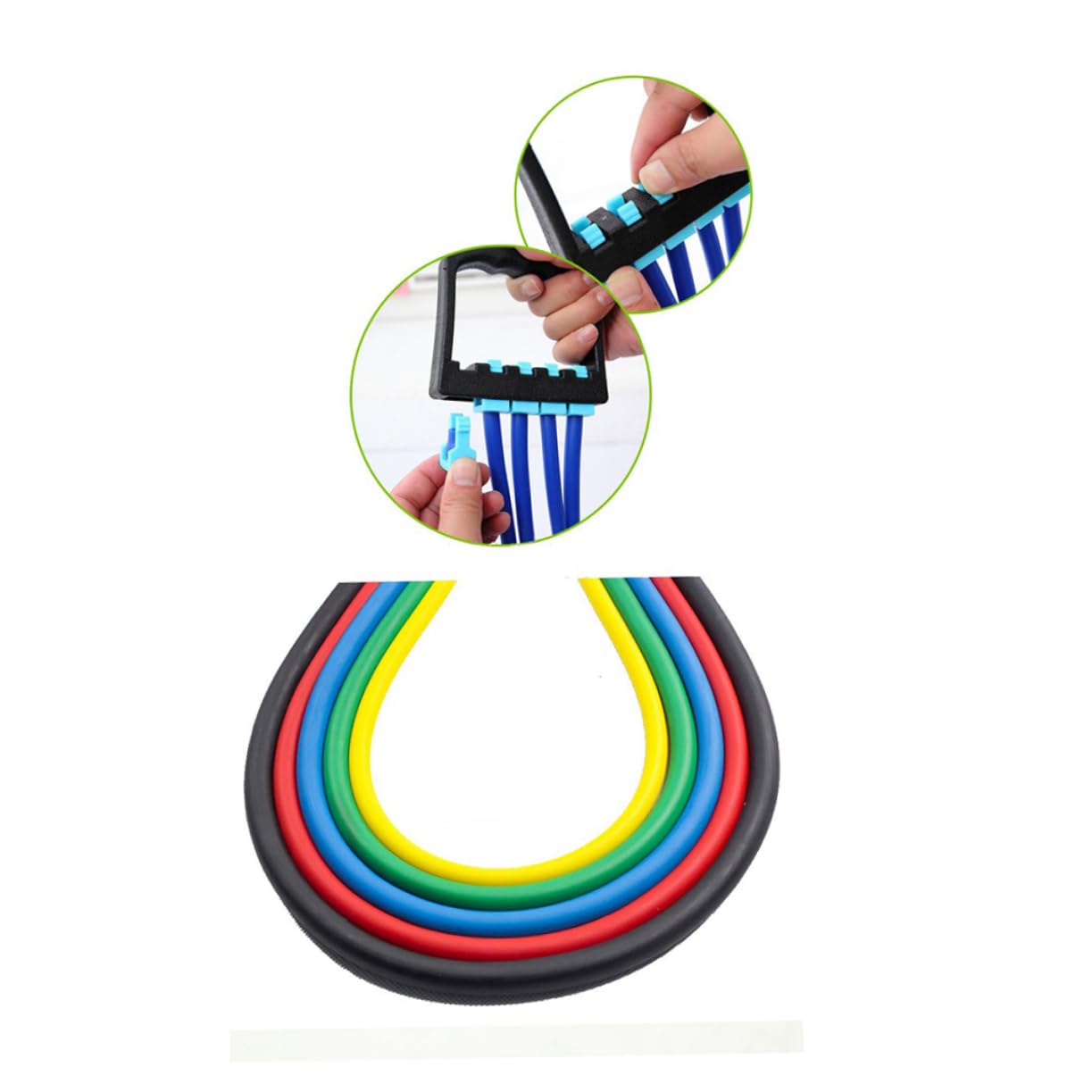 Kisangel Chest Expander Device - Adjustable Tension Resistance Bands for Arm and Chest Workout Ergonomic Grip for Home and Office Fitness