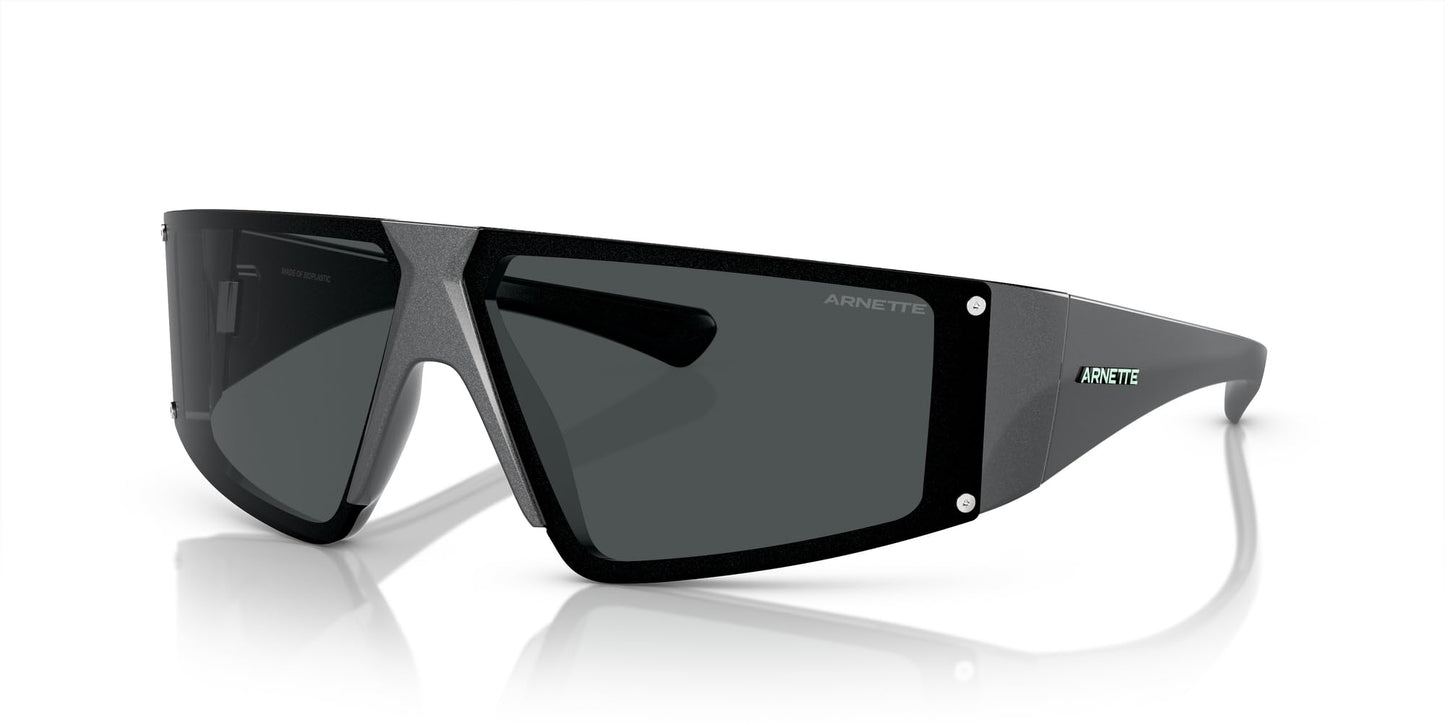 Arnette Men's AN4332 Saturnya Wrap Sunglasses, Alumina Silver/Dark Grey, 69 mm