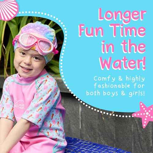 Kids Swim Cap | Soft Stretch Spandex Quick-Dry Fabric | Comfortable Toddler Swimming Cap for Boys & Girls 2-8 Years