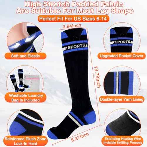 8000mAh*2 Heated Socks for Men Women with App Control,Large-Capacity Rechargeable Battery,360¡ÆHeating Warming,Electric Winter Socks,Foot Sole Heating,Foot Warmer for Skiing,Hiking,Hunting,Outdoor