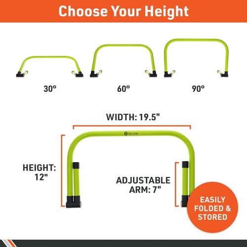 Body Sport Adjustable Athletic Speed Training Hurdles, Jumping & Speed Training Fitness Equipment, Hurdles for Track & Field, Basketball, Soccer & More, Set of 5