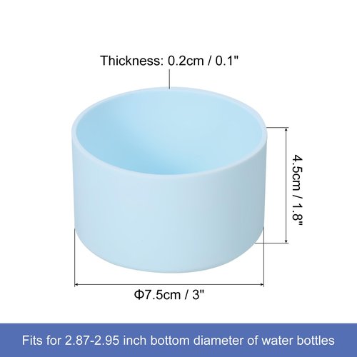 uxcell 2pcs 7.5cm Protective Silicone Boot Sleeve for 12-24 oz, Water Bottle Bottom Anti-Slip Sleeve Cover, Universal Cup Bottom Accessories, Light Blue