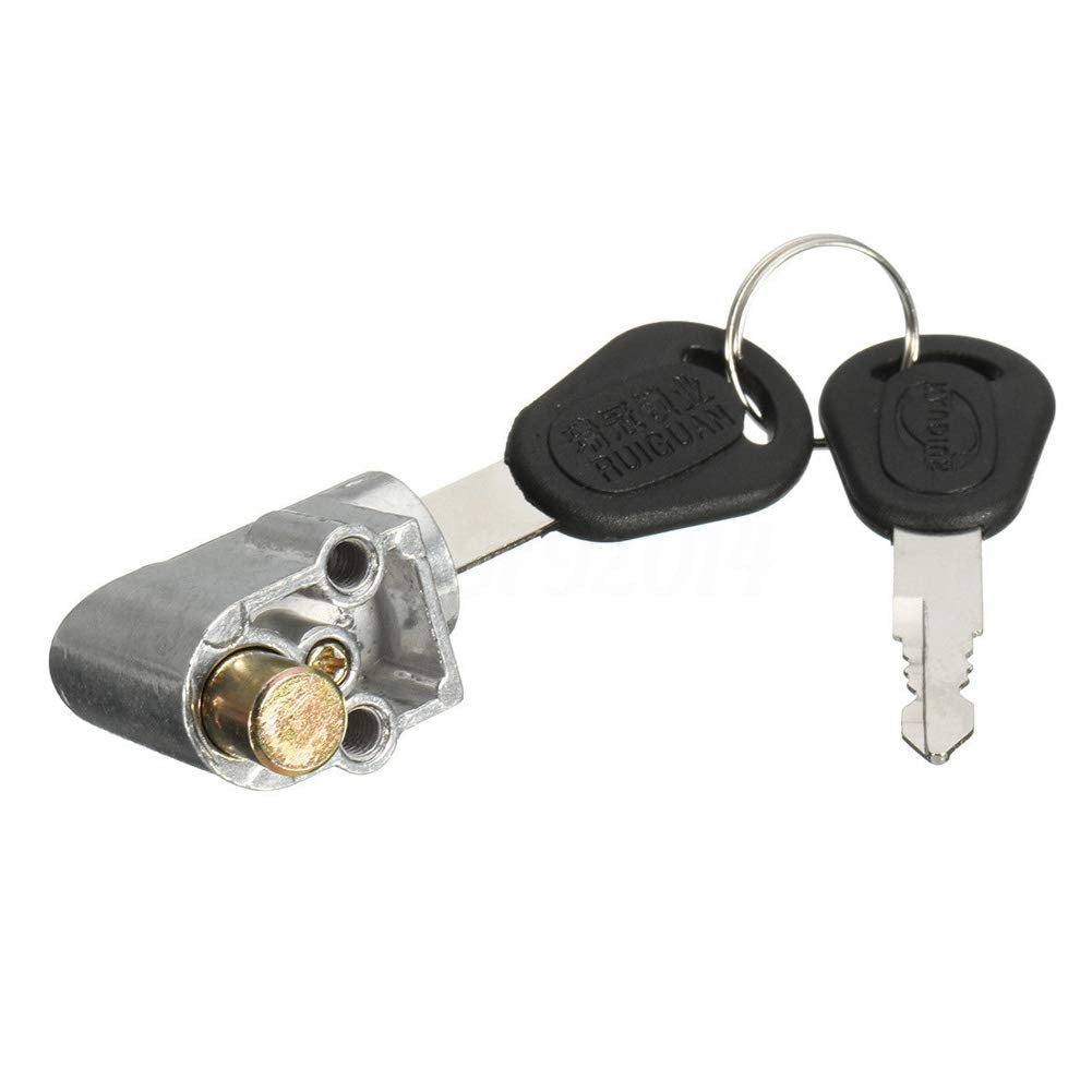 1Pcs Electric Bike Battery Box Safety Lock Portable Anti-Theft Key Lock Battery Cylinder Lock for Motorcycle Electric Bike Scooter E-Bike with 2 Keys Light Weight(Silver)
