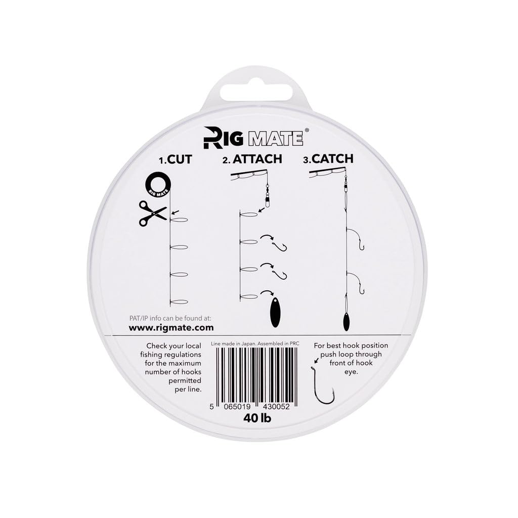 40 lb Pre-Tied Dropper Loop Rigs. Fishing Line Spool. Loops 18 Inches Apart with 5.5 Inch Loop Size. Perfect for Saltwater & Freshwater Fishing. Perfect for Snapper & Other Bottom Feeding Fish.
