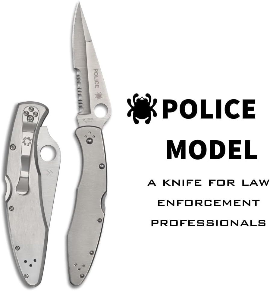 Spyderco Ambitious Lightweight Pocket Knife with 8Cr13MoV Stainless Steel Blade with Black FRN Handle