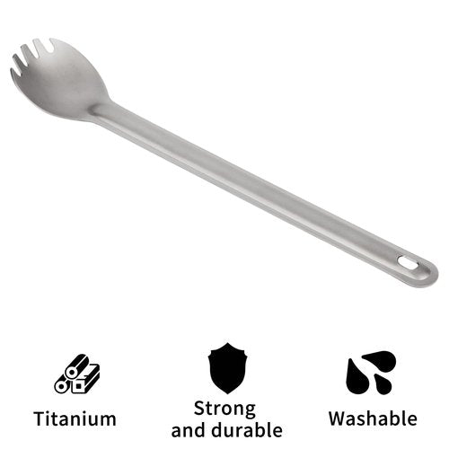 Long Handle Spork Eco-Friendly Ultralight Portabale Flatware for Outdoor Camping Backpacking Hiking Travel Picnic Tableware with Bag(Spork)