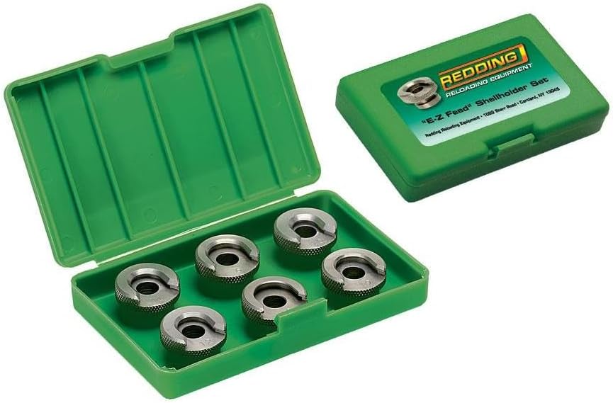 REDDING E-Z Feed Precision-Machined Heat-Treated Steel Shell Holder Set | Tapered Design | Perfect Fit for your Cases (11900)