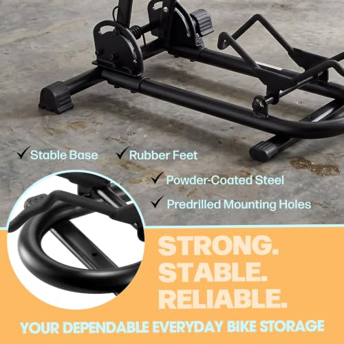 Bike Floor Stand with Rubber Feet for 20-29 Inch Bikes, Foldable & Stable