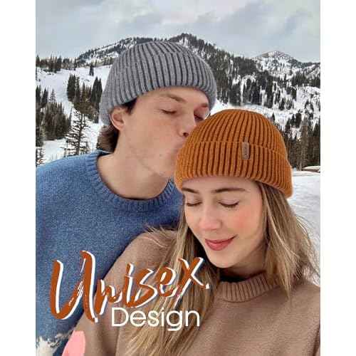 FURTALK Fisherman Beanie for Men Women Sytlish Short Cuff Knittet Watch Cap Winter Hats