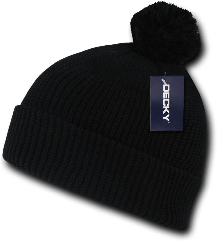 DECKY Pom Pom Acrylic Beanie