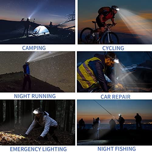 Rechargeable Headlamp 8 LED 18000 Lumens Waterproof Headlight with Red Lights - Yellow / 1