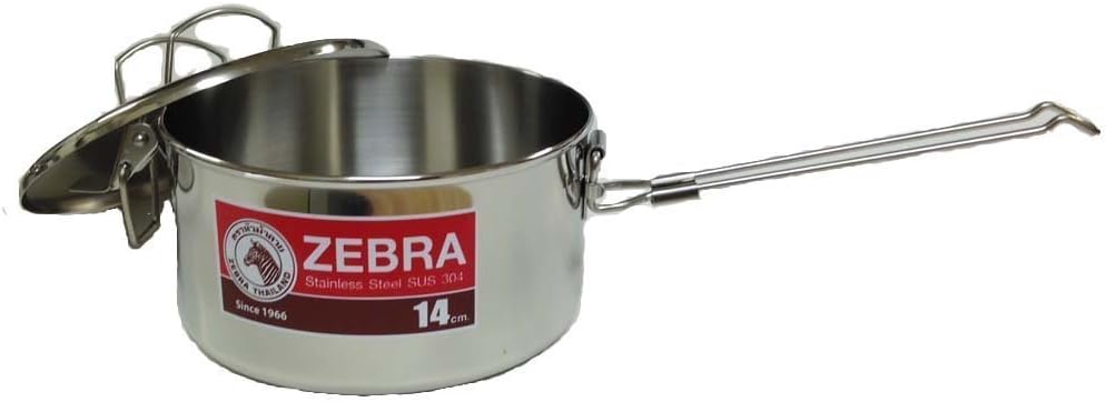 Zebra Stainless Steel Food Box and Pan with Snap on Lid, 14cm, Silver