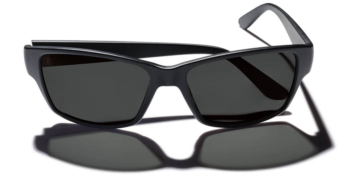 Kaenon Mens El Cap Square Polarized Sunglasses - Matte Black Frame | Grey 12% Lens