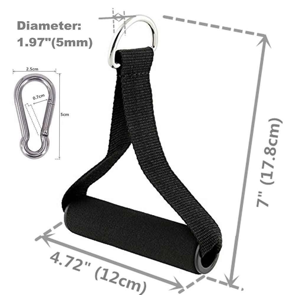 2 Pairs Premium Exercise Pull Handle Resistance Bands Handles with Solid Locks,Soft Foam Wrapped Heavy Duty Handles with Strong Nylon Belt Grips Fitness Strap for Yoga Exercise Gym Resistance Training
