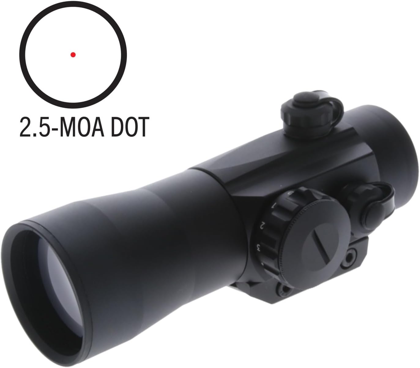 TruGlo Red-Dot Traditional Mount 2x42mm Hunting Tactical Weapon Sight with 11-Position Rheostat for Brightness Adjustment, Black