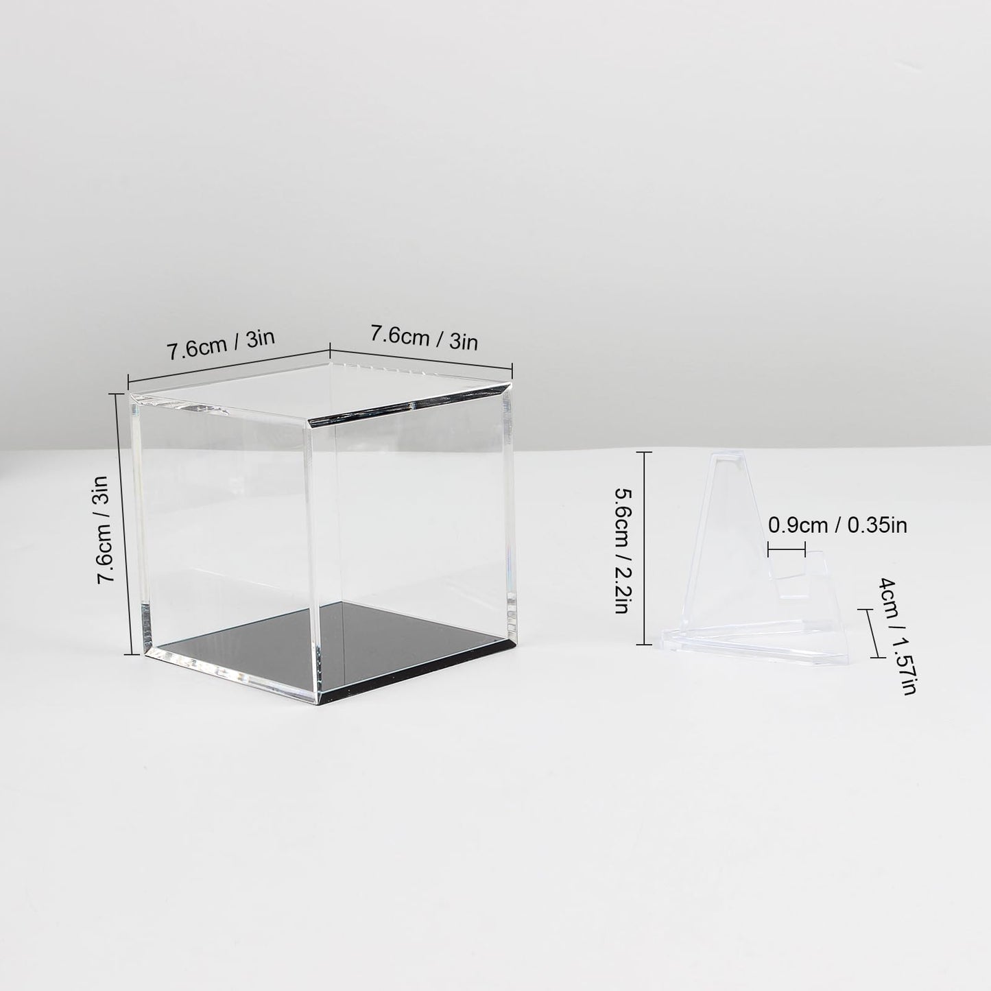 Kcgani Acrylic Coins Trophy Medal Display Case Box with Mini Easel Display Stands, Multiple Rings Storage Case for Championship Rings Challenge Coins Fossils Rocks Stones Chips
