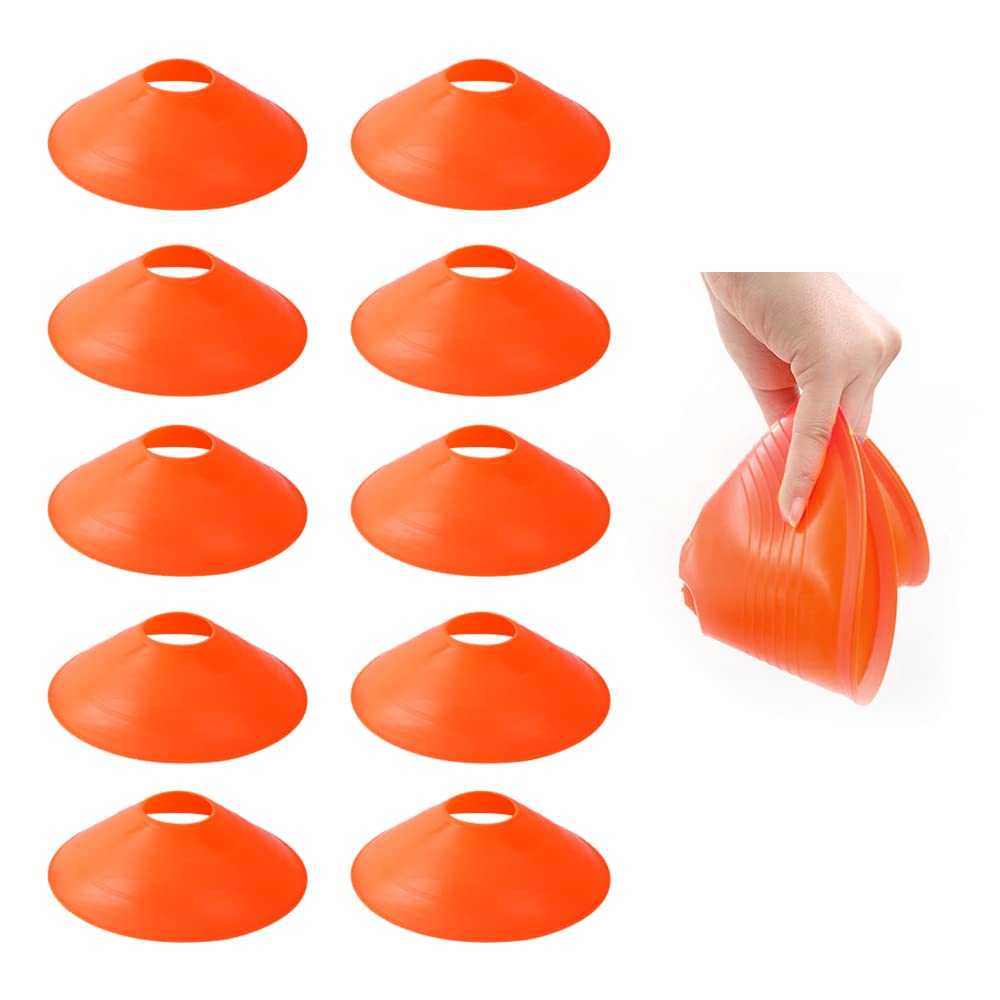 TNZMART Agility Ladder and Sport Hurdles Training Set with 10 Plastic Sport Cones Adjustable Ladder for Training (Orange,6 Hurdles)