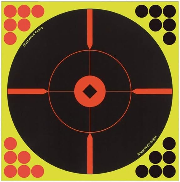 SHOOT-N-C 12 Inch Bullseye Targets - 5 Count Pack with 120 Pasters