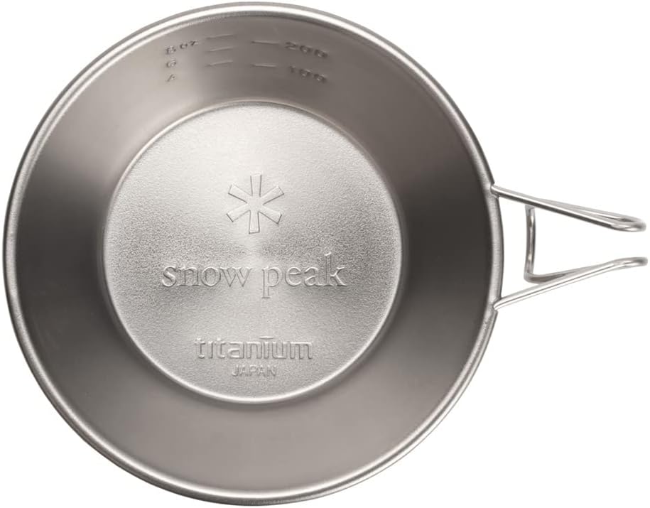 Snow Peak’s Titanium Sierra Cup, E-104, Japanese Titanium, Lifetime Product Guarantee, Lightweight, Compact for Camping or Backpacking