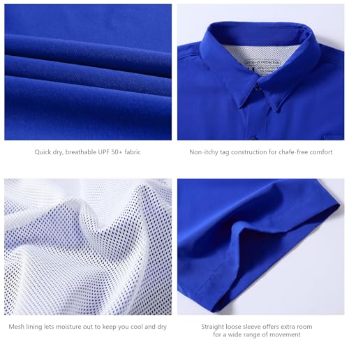 Men's UPF 50+ Breathable Short Sleeve Fishing Shirt for Outdoor Activities