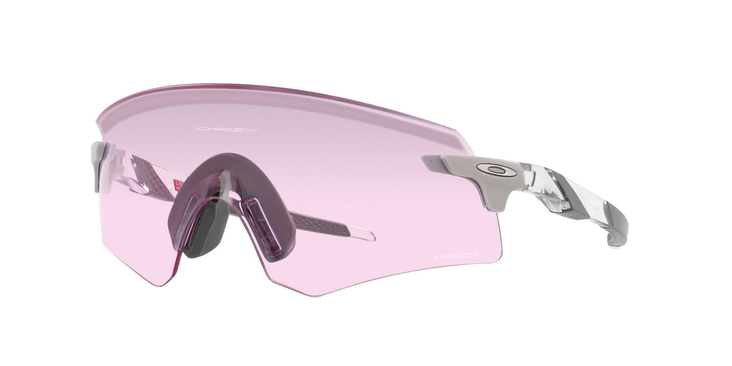 Oakley Men's OO9472F Encoder Low Bridge Fit Rectangular Sunglasses, Clear/Prizm Lowlight, 39 mm