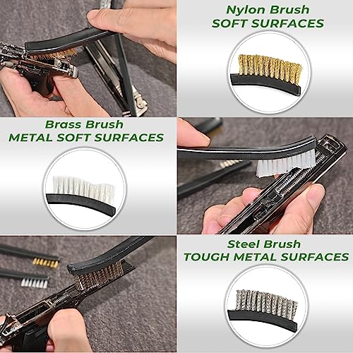Gun Cleaning Supplies Kit - Handgun Cleaning Kit Incl. Cloth Brush Swabs Picks Wipes Oiler and Patches - Universal Gun Cleaning Kit 9mm, Pistol, Glock, Rifle - Gun Cleaner Kits for All Guns Tool Kit