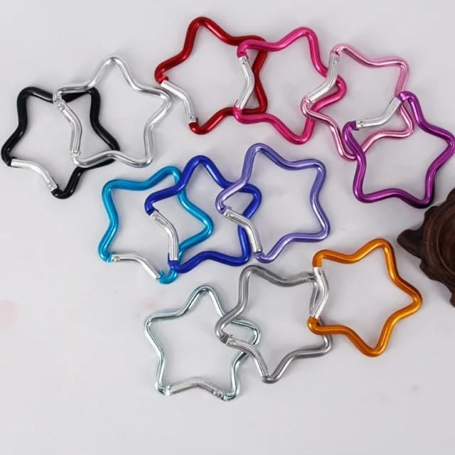 1 Pcs Purple Carabiner Clip Star Shaped Climbing Buckle Aluminum Alloy Heavy Duty Keyring Hook for Camping Fishing Hiking Traveling Aluminum Key Chain Clip, Keychain Carabiners,Accessories