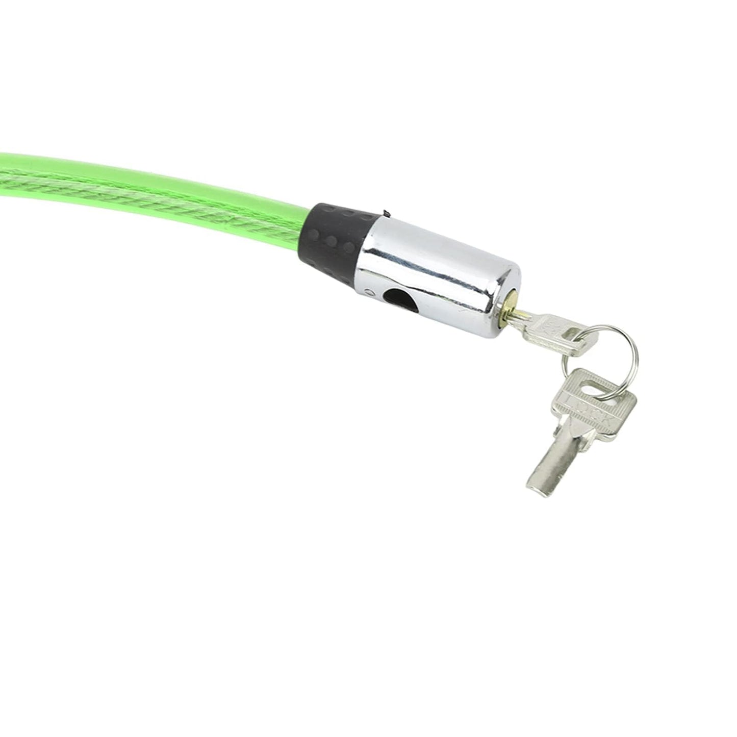 2ft Bike Lock Cable, Steel Wire Lock Cable Wide Application Easy Lock Operation Cable Lock Bicycle Mounting Bracket for Bike Motorcycle Gate Straight Cable Locks with Keys Security Anti-theft(green)