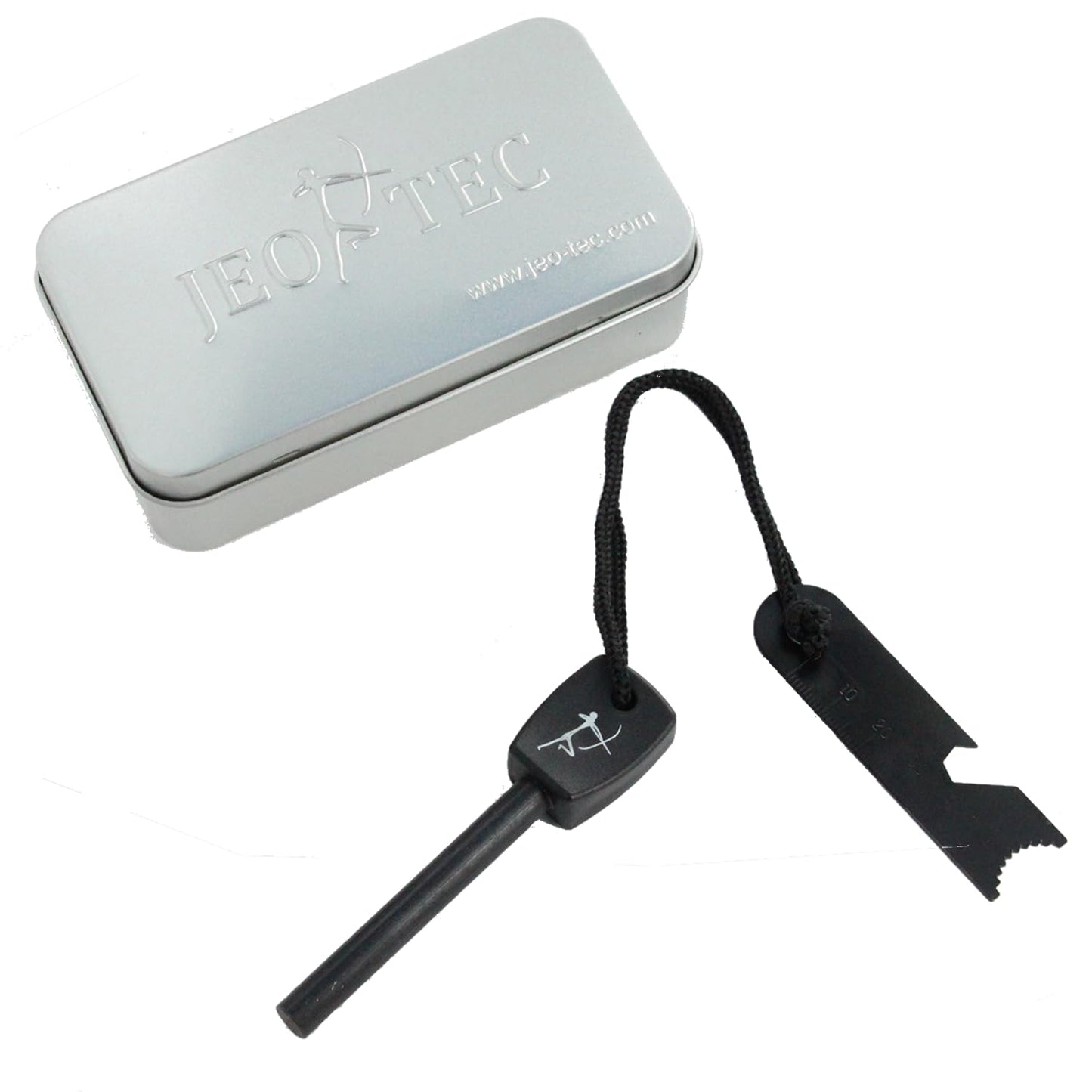 4 Inch Survival Ferrocerium Flint Fire Starter, Ferro Rod for Camping, Hiking, Survival Accessory and Tin Box