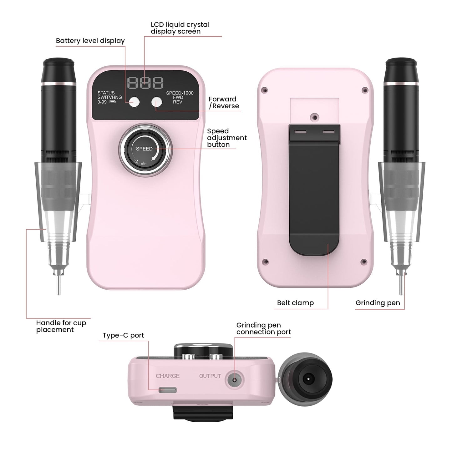 Portable Nail Drill | 35,000 RPM Professional Tool for Acrylic & Gel Nails