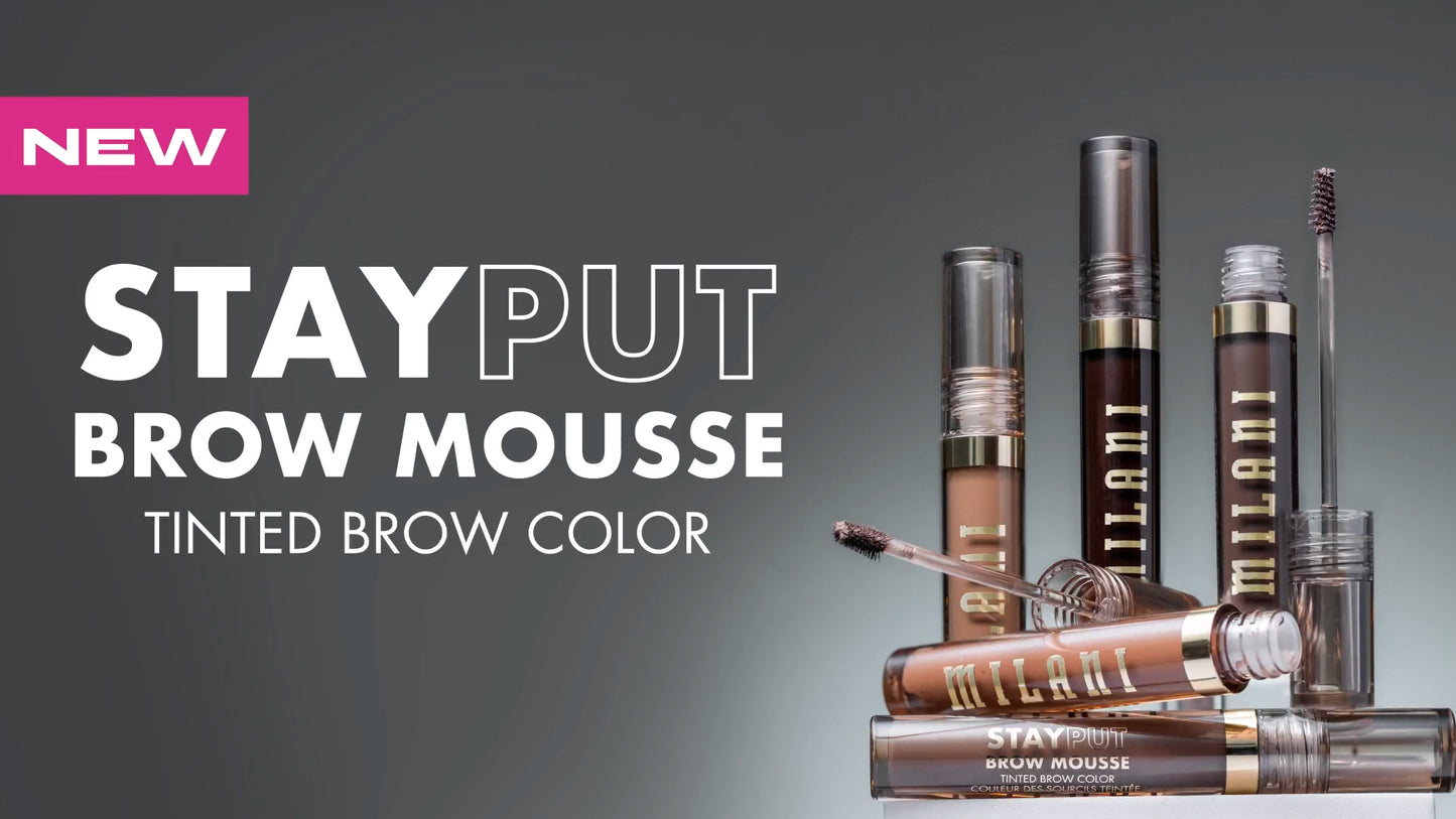Milani Stay Put Brow Mousse | Tinted Medium Brown Color | 0.10 Fl Oz