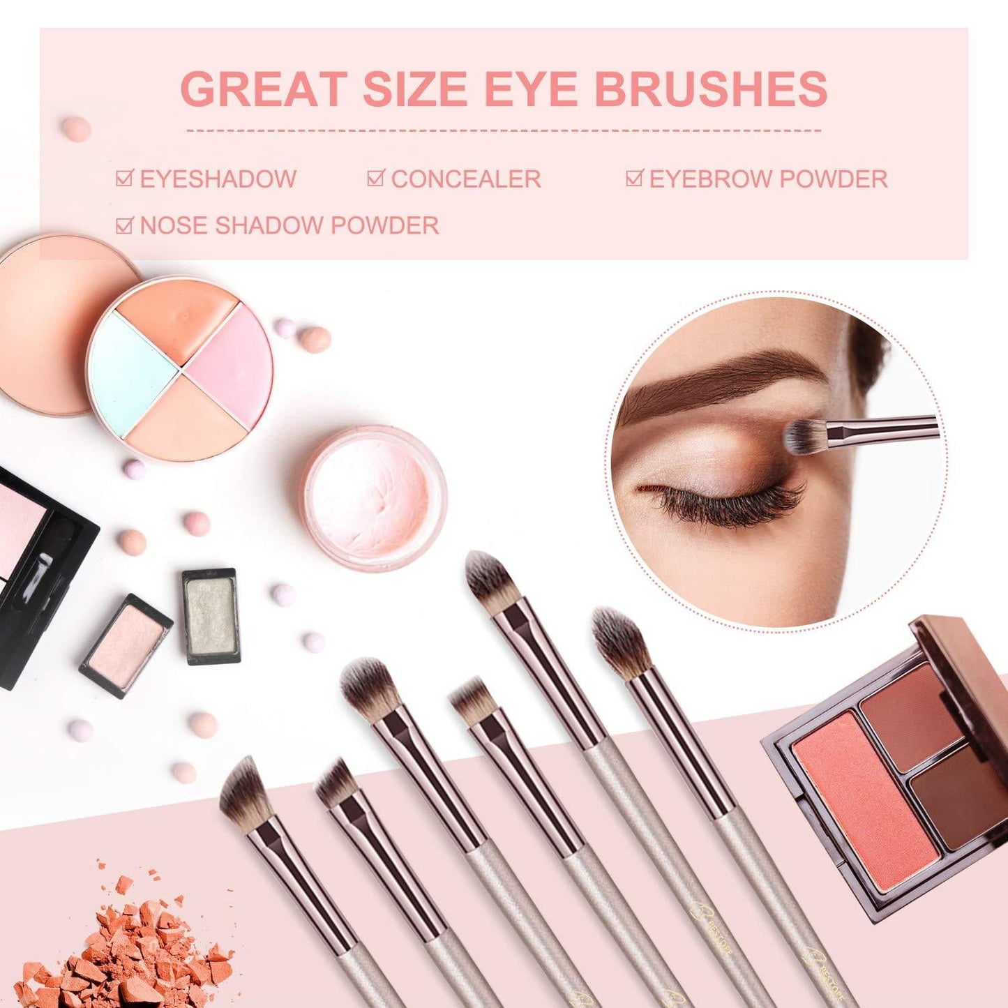 Professional Makeup Brush Set | 14 Premium Synthetic Brushes | Champagne Gold