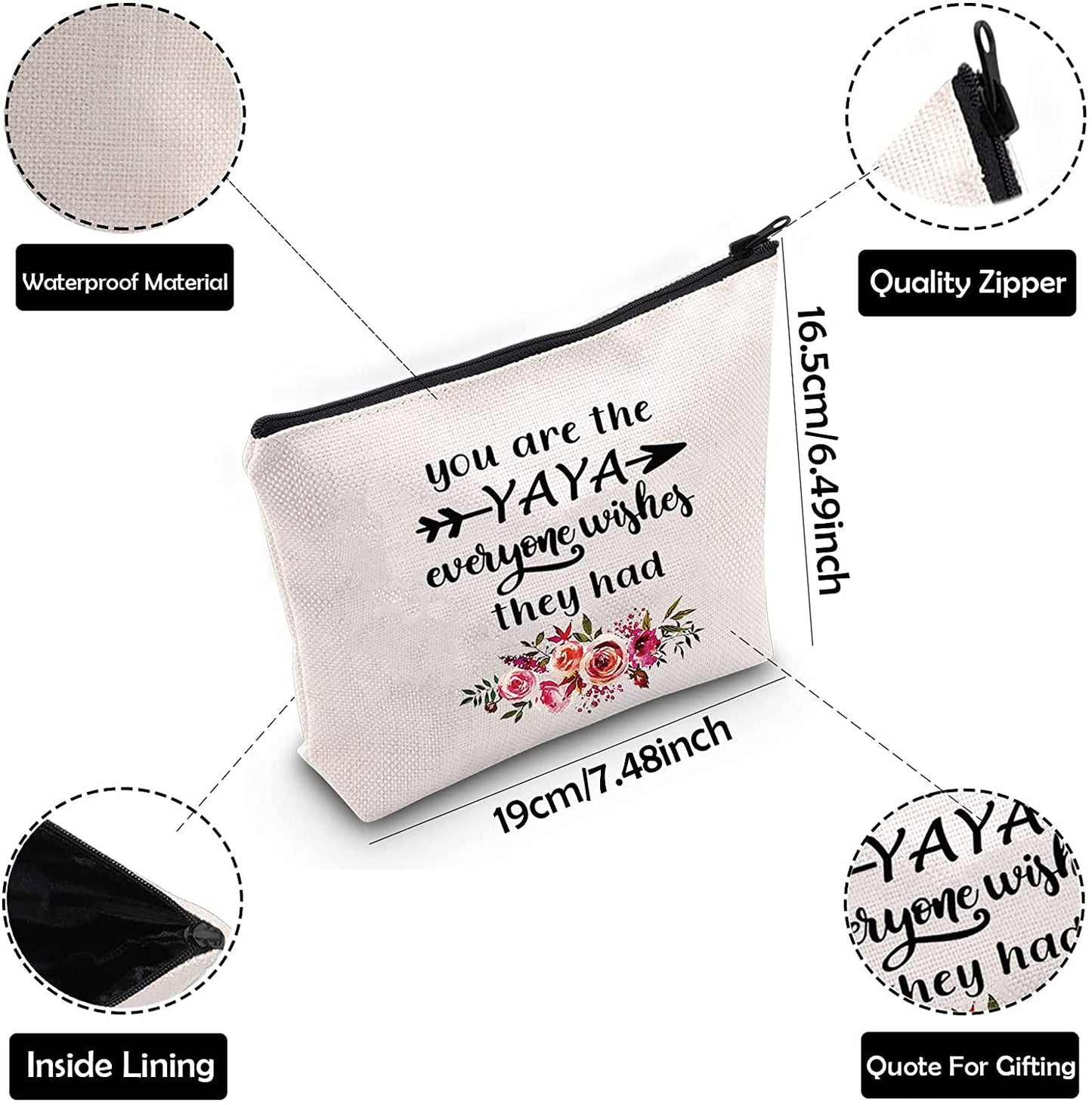 Yaya Makeup Bag | Best Gift for Grandma | Mother's Day Appreciation Gift