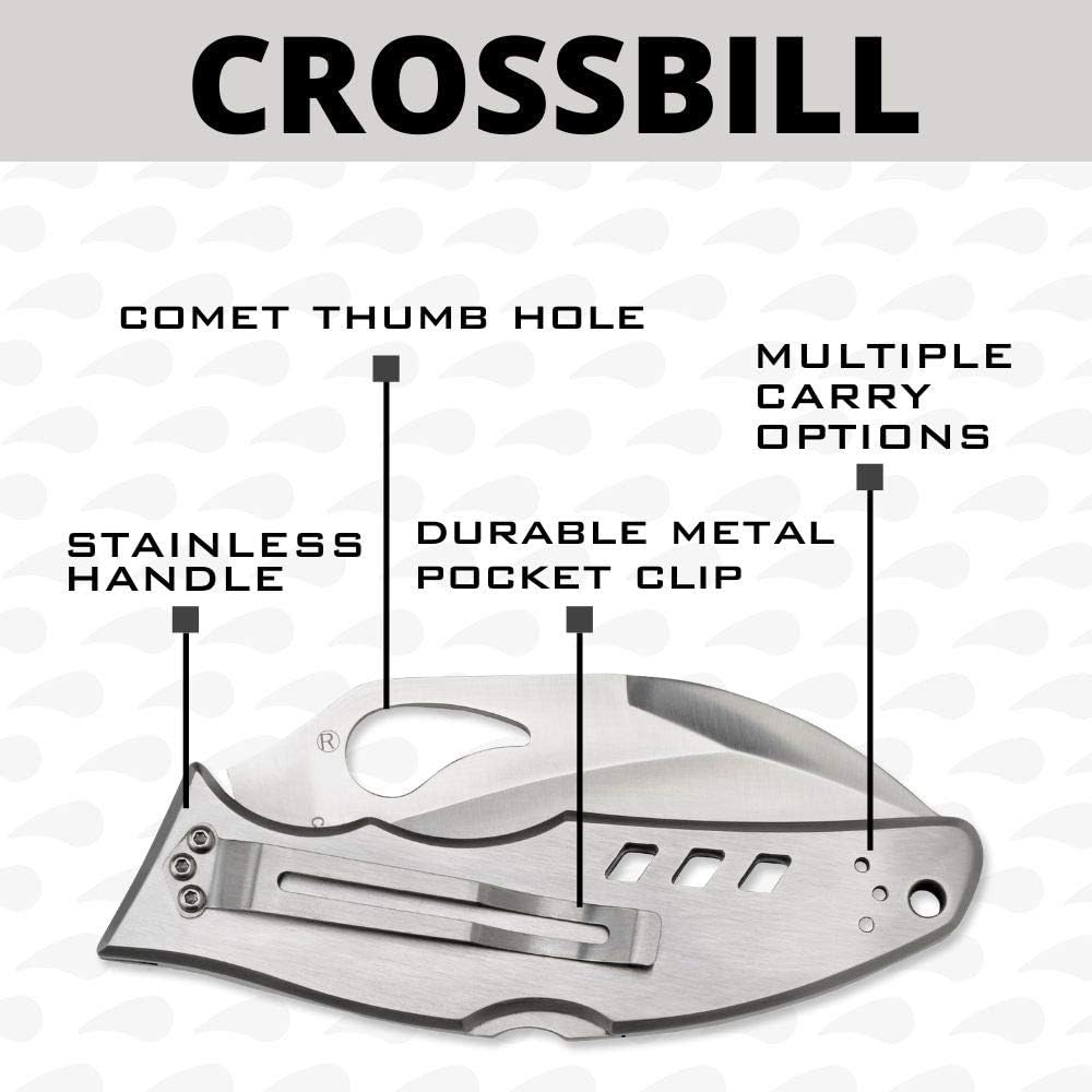 Spyderco Byrd Crossbill Knife with 3.25" Steel Hawkbill Blade and Durable Stainless Steel Blade -CombinationEdge - BY07PS